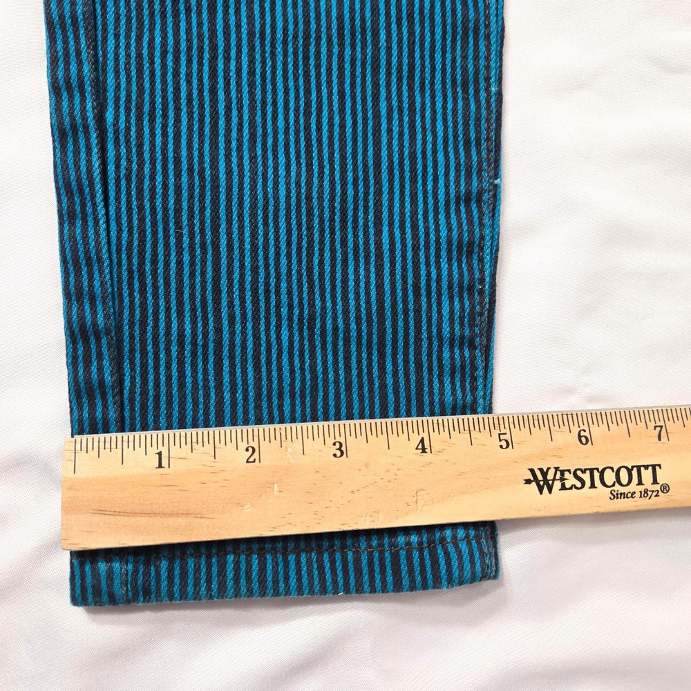 Levis Womens Size W30 L30 Color Teal/Black Striped Skinny 5 Pckt Jean Leggings - Picture 8 of 11